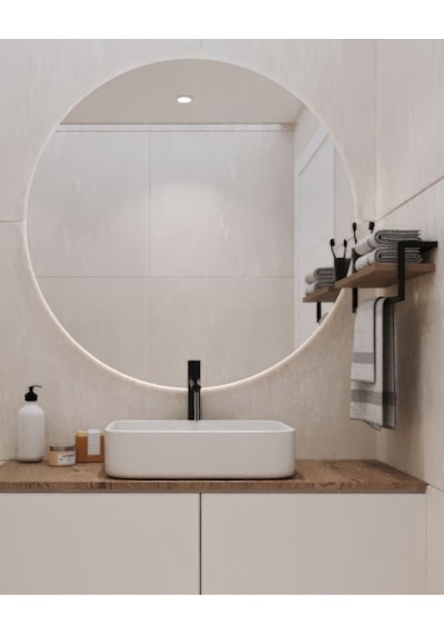 Aju Havluluk Banyo Rafı Sabunluk Şal Askılığı Havlu Askısı Banyo Mutfak Düzenleyici Ahşap