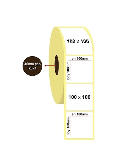 100x100 Eko Termal Barkod Etiket 1 Rulo 350 Sarım