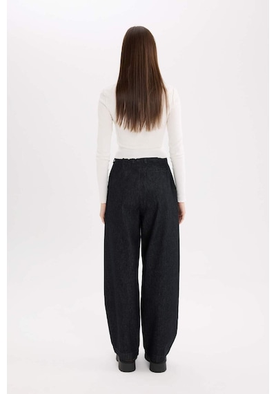 DeFacto Baggy Fit Yüksek Bel Uzun Jean Pantolon E2966AX25SPNM34
