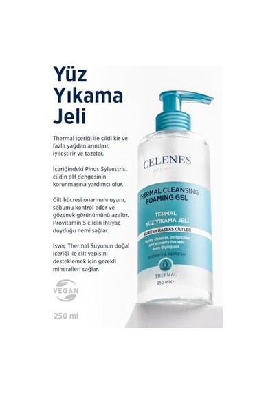 Nemlendirici Ve Canlandırıcı Thermal Yüz Temizleme Jeli Kuru Ve Hassas Ciltler 250 Ml, 7350104248116