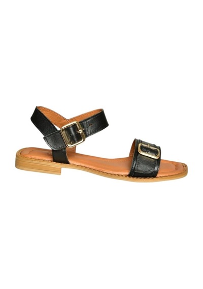 Fox Shoes U944834003 Siyah Hakiki Deri Kadın Sandalet Siyah-hakiki Deri