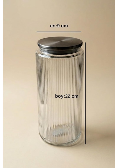 Tr 6'li Set Cam Saklama Kabı Metal Vakum Kapaklı 1350 Ml