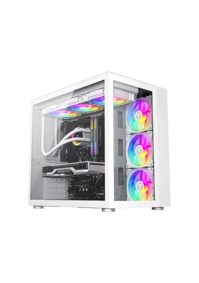 Snt Warzone Iı 750 Watt 80+ Bronze Güç Kaynağı 7x Argb Fan Uzaktan Kumandalı Argb Controller Gaming Kasa Beyaz