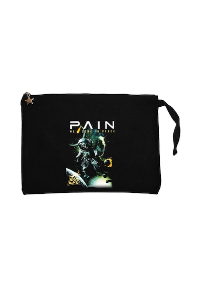 Pain We Come in Peace Siyah Clutch Astarlı Cüzdan / El Çantası Siyah