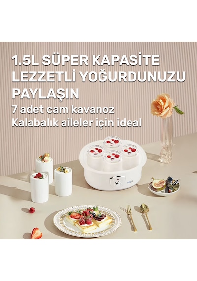 VZN KA4010 20 W 1.5 L 7 Kavanozlu Profesyonel Yoğurt Makinesi