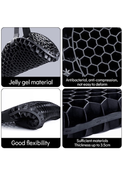 Tex Motor Motosiklet Konfor Sele Pedi - 3d Jel Petek Yapılı Darbe Emici Nefes Alabilir Sele Yastığı Üniversal