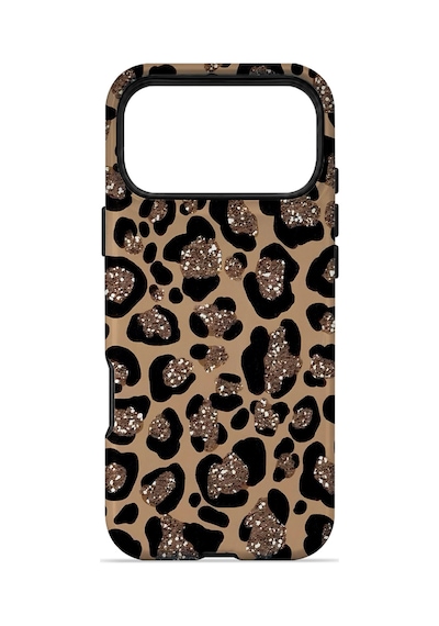 Velvoria Valestra Simli Leopar Apple iPhone Uyumlu 17 Pro Darbe Korumalı Kılıf Valestra Select - Simli Leopar