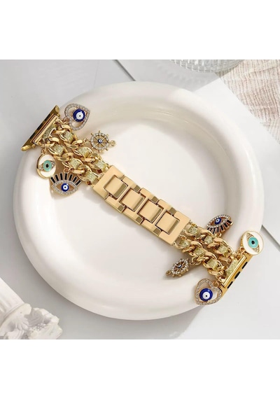 Kadınlar İçin Kalp Ve Anahtar Figürü, Kordon Ayarlanabilir Metal Tasarım Apple Watch 38mm-49-- Arası Ve Ultra/se/10-1 Serili Uyumlu