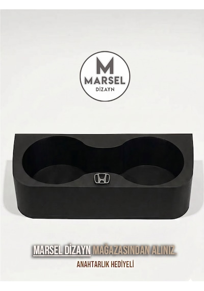 Marsel Dizayn Honda Civic 1996-2000 Model Ies/ek Araçlarla Uyumlu Logolu Bardaklık - Siyah 1 Adet