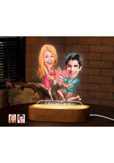 Bk Gift Kişiye Özel Sevgili Karikatürlü Dekoratif 3d Biblo Led Işıklı Gece Lambası-17, Düğün Hediyesi, Yıl Dönümü Hediyesi Kobitmeyen138292 Bk Gift