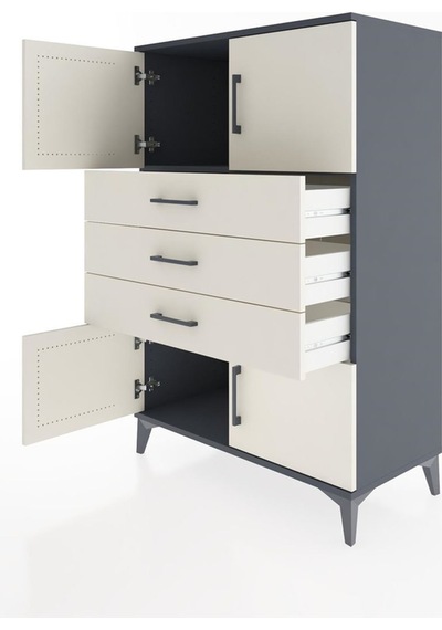 Hyperion Dolap Tek Raflı 3 Çekmeceli 4 Kapaklı 88x44x134 Antrasit-aytaşı Antrasit Hyperion Dolap Tek Raflı 3 Çekmeceli 4 Kapaklı 88x44x134 Antrasit-aytaşı Antrasit