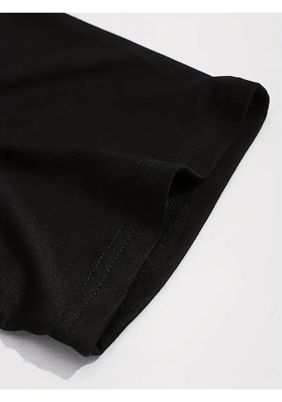 Tarzyeri Erkek Baskılı Tişört Kısa Kol Bisiklet Yaka Regular Fit Rahat Kalıp T-shirt - Siyah