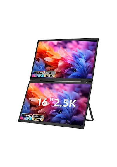 Ultrax 16" Çift Ekran 2.5k Qhd Ips İkili Taşınabilir Monitör