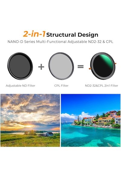 K&f Concept 52mm 2 İn 1 Cpl - Nd2-nd32 1-5 Stop Variable / Nano-d Serisi