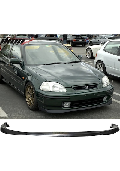 Honda Civic Sir Ön Lip Parlak Siyah Plastik Ön Ek Karlık 1996 1997 1998 Makyajsız Kasa Karlık+bodykit+ek
