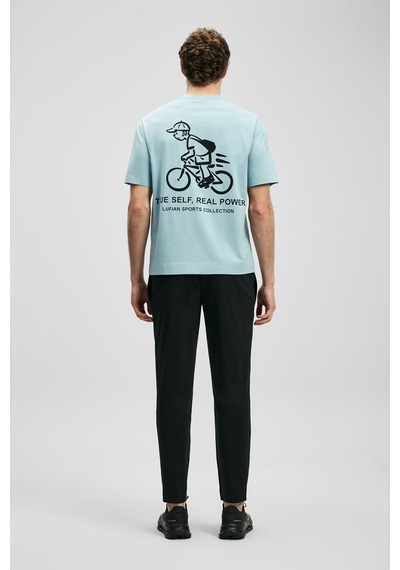 Lufian Mario Modern Grafik Erkek T-shirt 111020283 Mavi