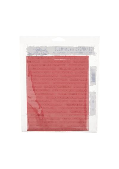 Tim Holtz - Stampers Anon Cms394 Tıny Tim Holtz Stamp Clıng Rbbr Damga Seti, Küçük Metinli, Tek Boy