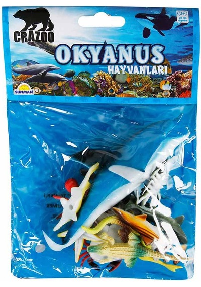 Okyanus Hayvanları Poşetli Hayvan Oyun Seti - Mavi Balina
