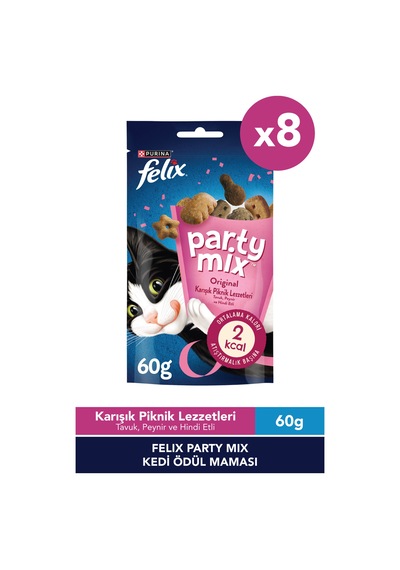 Felix Party Mix Karışık Piknik Lezzetleri Kedi Ödül Maması X8
