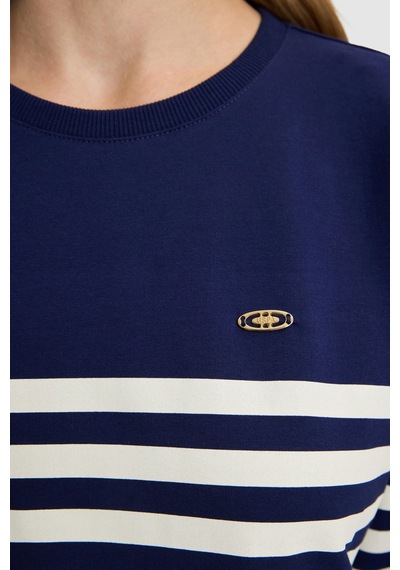 U.S. Polo Assn. Kadın Açık Lacivert Bisiklet Yaka Sweatshirt 50328990-vr059
