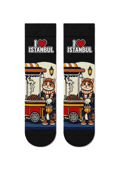 Carnaval Socks I Love İstanbul 5'li Kutulu Çorap Seti Taksi Ve Sokak Lezzetleri 2000386
