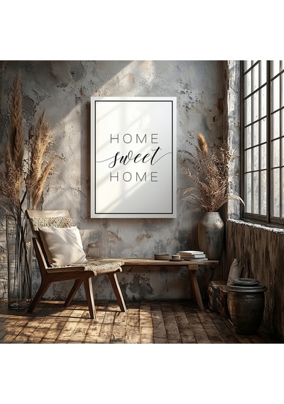 Dekoratif Home Sweet Home Yazılı Kanvas Duvar Tablo