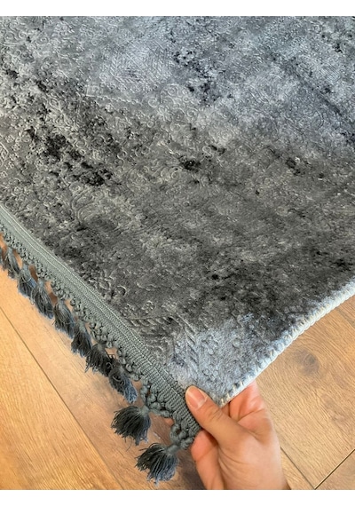 Saraz Halı Puffy Kabartma Desenli Yıkanabilir Kaymaz Taban Salon Halısı Mutfak Koridor Halısı S51