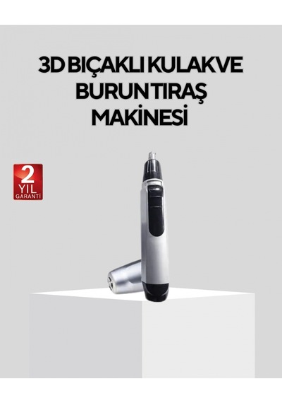 Burun Kulak Ve Kaş Tıraş Makinesi 3d Keskin Bıçaklı Pil İle Çalışan