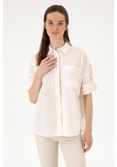 U.s. Polo Assn. Kadın Krem Gömlek Desenli 50300096-vr071 Krem