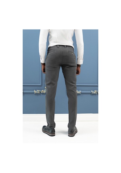 Perpant Slimfit Beli İplikli Pamuklu Gabardin Kışlık Jogger Pantolon Antrasit