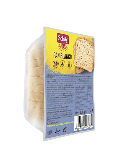Pan Blanco Glutensiz Beyaz Ekmek 250 Gr 8 Adet