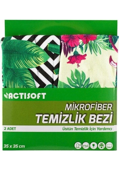 Desenli Mikrofiber Bez 2'li Renkli