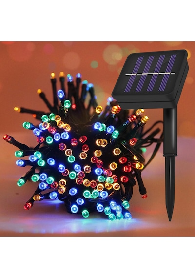 Technojet Solar 50 Ledli 7 Metre Bahçe Aydınlatma Dekorasyon Güneş Enerjili Led Rgb Işık Diğer