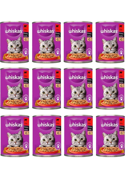 Sığır Etli,biftekli Konserve Kedi Maması 400 Gr X 12 Adet