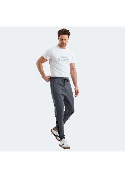 Slazenger VALARY Erkek Cepli Dar Paça Koyu Gri Eşofman Altı