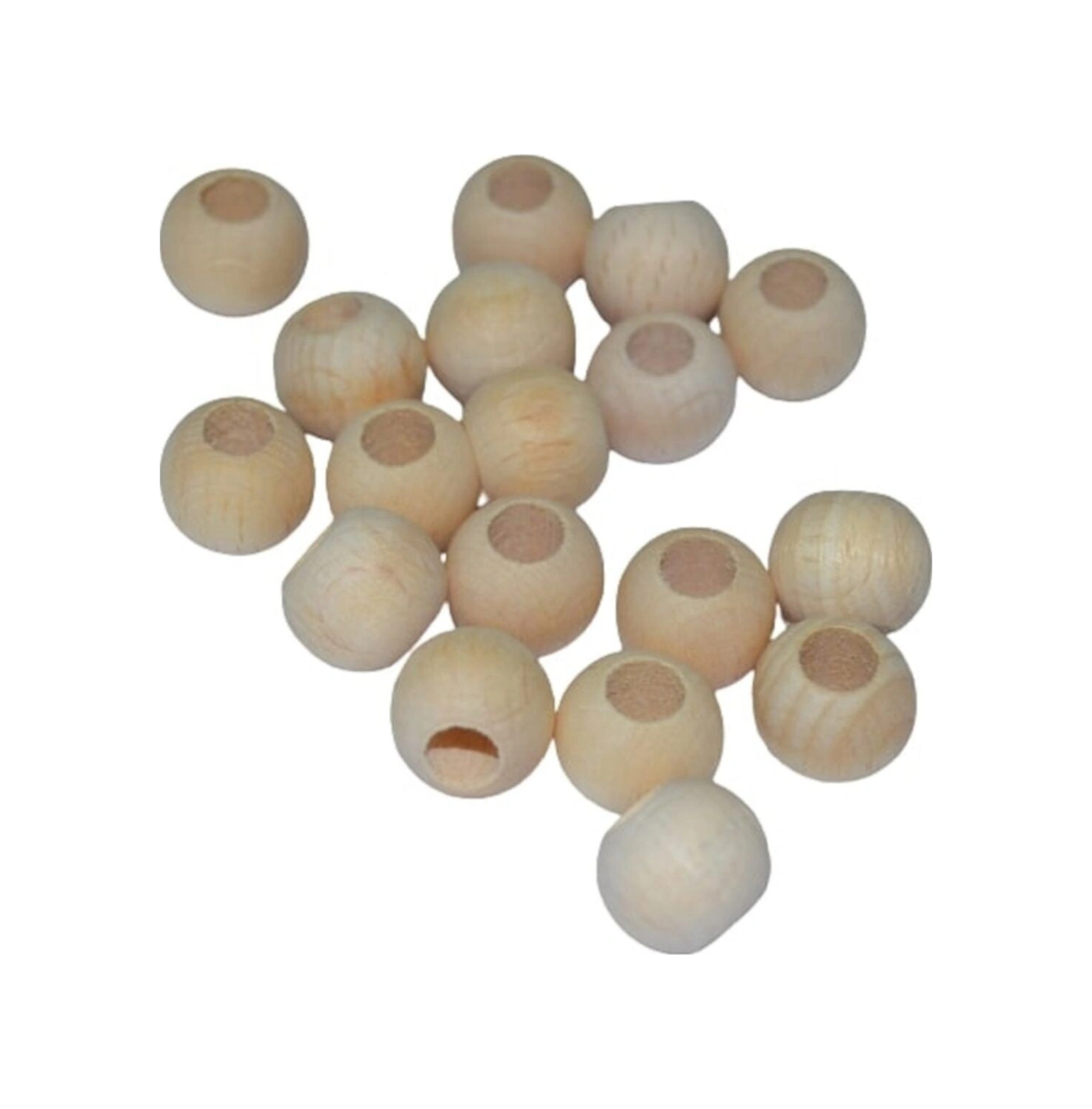 14 Mm Ham Işlenmemiş Ahşap Boncuk - 50 Gram 50 Adet.