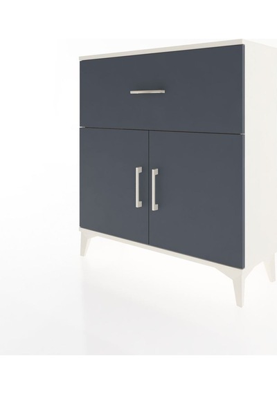 Arges Şifonyer Tek Raflı Tek Çekmeceli 2 Kapaklı 88x30x96 Aytaşı-antrasit Aytası