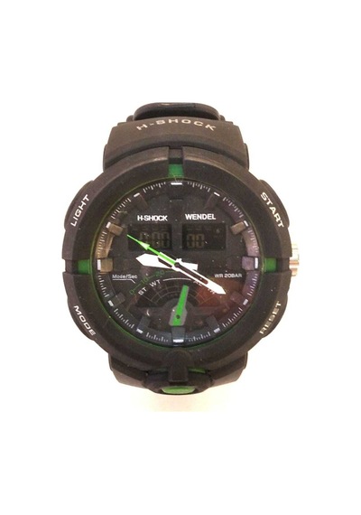 H-shock Kol Saati Su Geçirmez Siyah Renk Çift Motorlu Saat Siyah-yeşil - 125415706 Çok Renkli