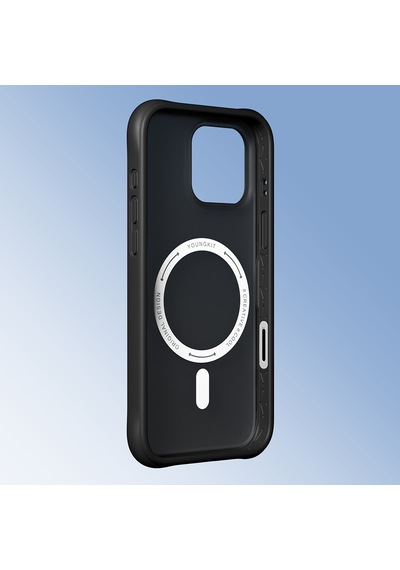 Apple Uyumlu iPhone 16 Pro Max Kılıf M-safe Şarj Özellikli Youngkit Macaroon Serisi Kapak Siyah