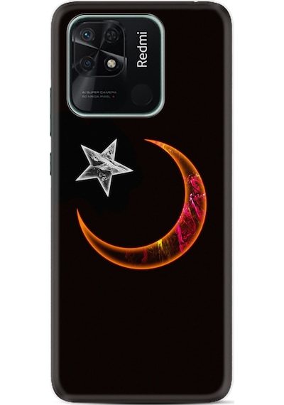 Xiaomi Redmi Poco C40 Kılıf Resimli Desenli Silikon Platinium Series Ay Yıldız 1884