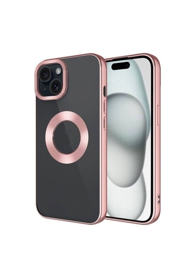 Apple Uyumlu iPhone 15 Plus Kılıf Tek Kamera Çerçeveli Logo Göste