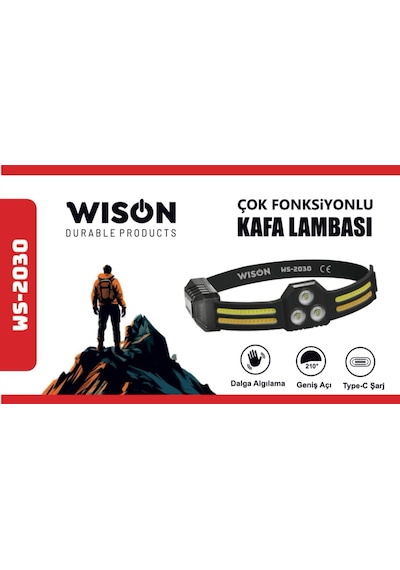 Wison Ws-2030 Çok Fonksiyonlu Kafa Lambası Siyah