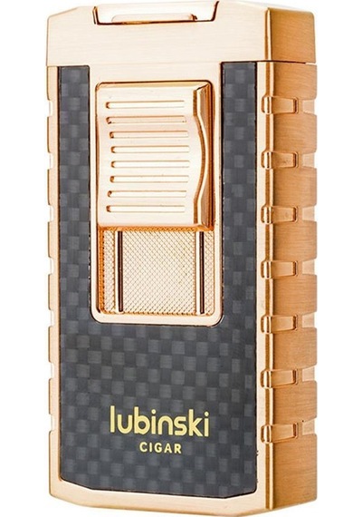 Lubinski Yeni Stil Delicili Çift Torch Puro Çakmağı Gold