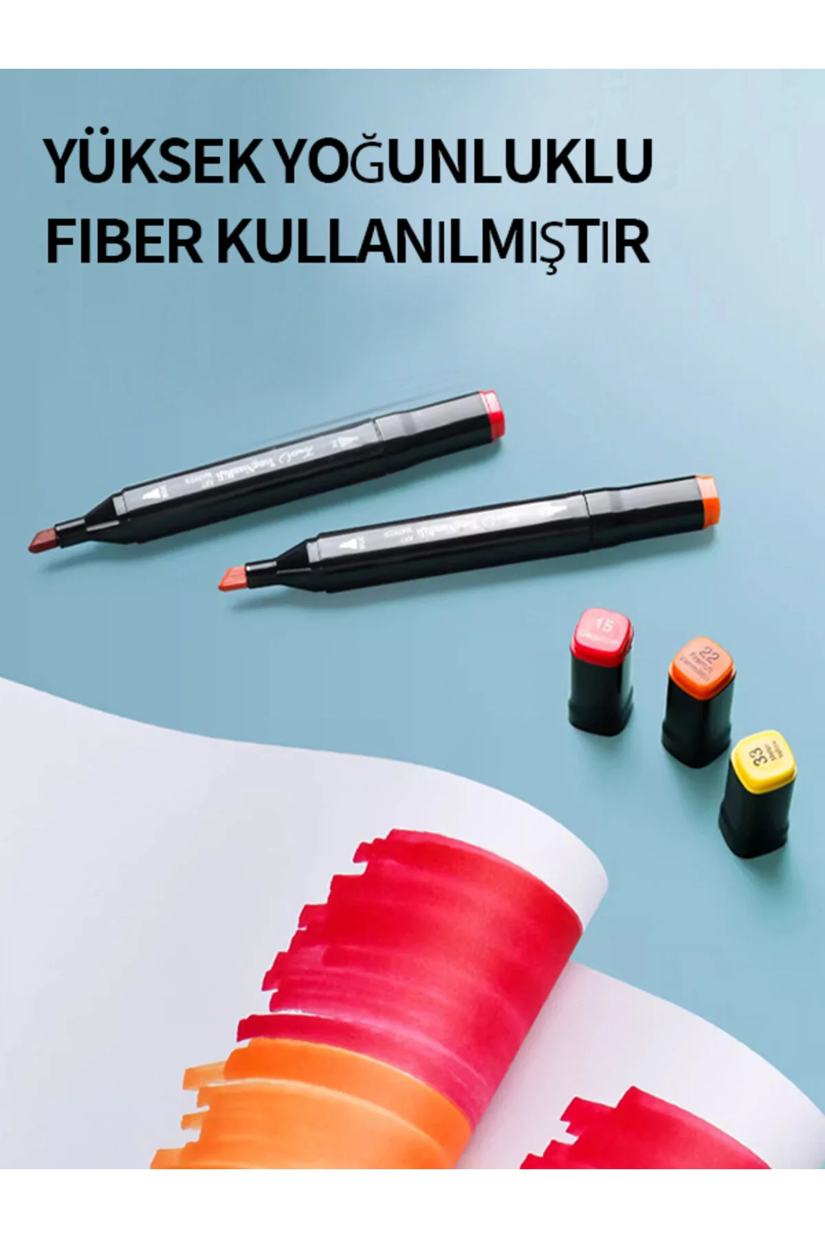60 Renkli Çift Uçlu Kalın/ince Uçlu Keçeli Marker Seti - Profesyonel Çizim Ve Boyama
