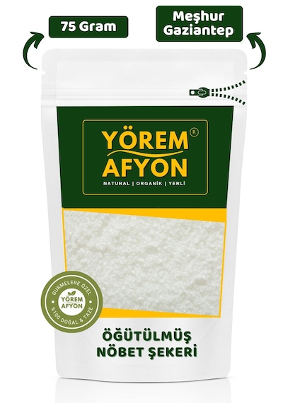 Yörem Afyon Gaziantep Yöresinden İşlem Görmemiş Taze Çekim Öğütülmüş Nöbet Şekeri Tozu, Polat Şekeri 75gr. Tekli
