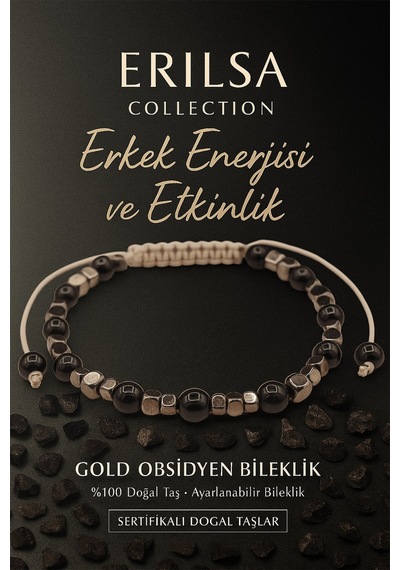 Sertifikalı Eril si Ve Etkinlik Bilekliği Gold Obsidyen T Çok Renkli