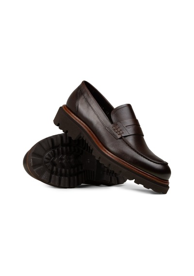 Deery Erkek Kahverengi Hakiki Deri Loafer - F6528mkhvp01 Kahverengi