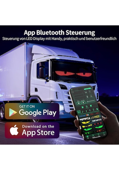 Sıbı Lıghtıng Led Gözler, 12 X 60 Cm Devil Eyes Led Gösterge, Uzaktan Kumandalı Ve Bluetooth Uygulamalı, Kendin Yap