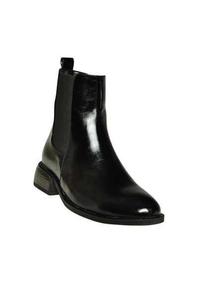 Fox Shoes V312367309 Siyah Alçak Topuklu Kadın Bot Siyah-Suni Deri