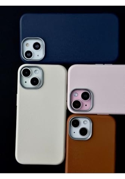 Apple iPhone 13-14 - 15 Uyumlu Estetik Dokulu Deri Görünümlü Esnek Silikon Kılıf - Pembe Diğer